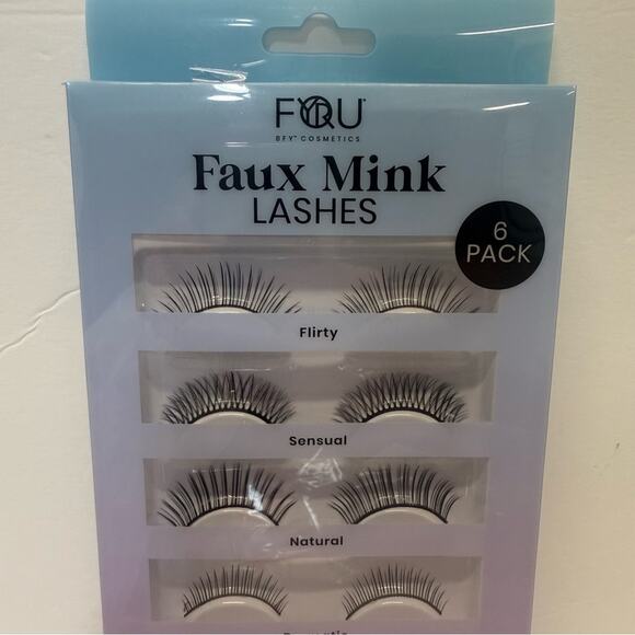 BFY Cosmetics Faux Mink Lashes 6 Pack with Glue - Black - Picture 2 of 6